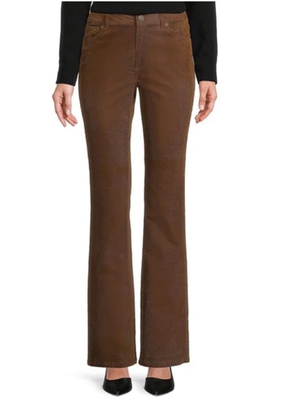 Antonio Melani Aria Flare Corduroy Pants High Rise Acorn Brown 10